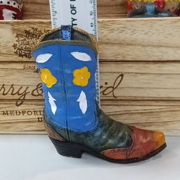 6 SOUTHWESTERN REFLECTIONS COLLECTION MEXICAN BOOT FIGURINE 4.5" - Picture 5 of 8